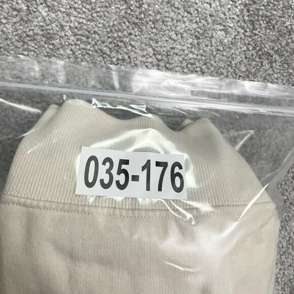 Zara Sof Fleece Pullover Sweatshirt Womens Large Beige Crew Neck Cotton Casual - Picture 14 of 14